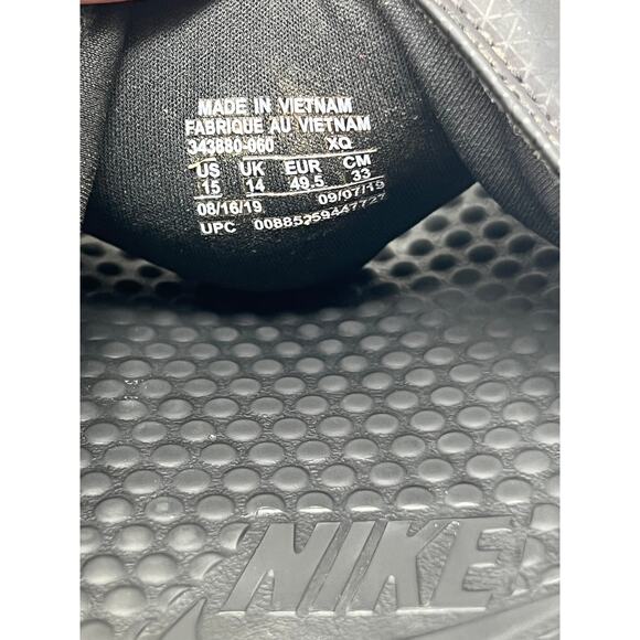 Nike Benassi JDI Black Challenge Red Slides Mens 15 - Picture 3 of 4